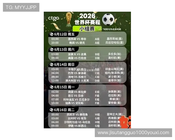 2026年世界杯突尼斯VS荷兰比赛赛程表完整版，助你掌握最新比赛时间信息